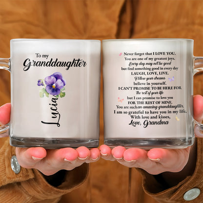 Love You, Laugh, Live, Amazing Granddaughter Floral Message