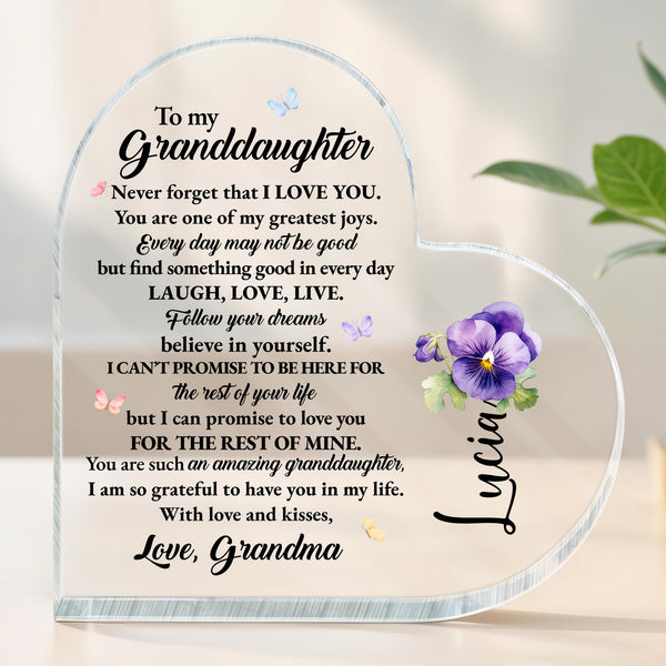 Love And Life Promises To Granddaughter With Butterflies And Flowers