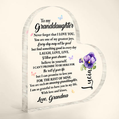 Love And Life Promises To Granddaughter With Butterflies And Flowers