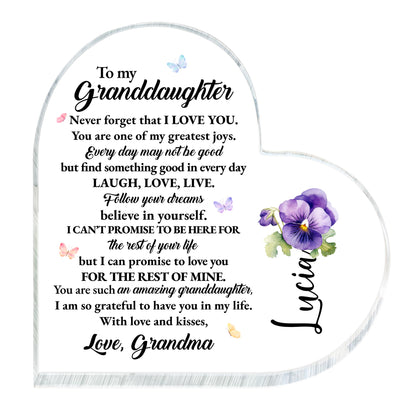 Love And Life Promises To Granddaughter With Butterflies And Flowers
