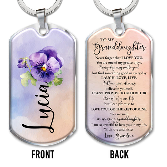 Believe In Yourself Floral Keychain For Granddaughter
