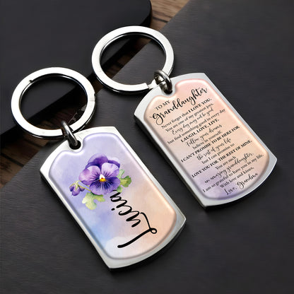Believe In Yourself Floral Keychain For Granddaughter
