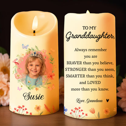 Always Remember You Are Braver, Stronger, Smarter And Loved Candle Design