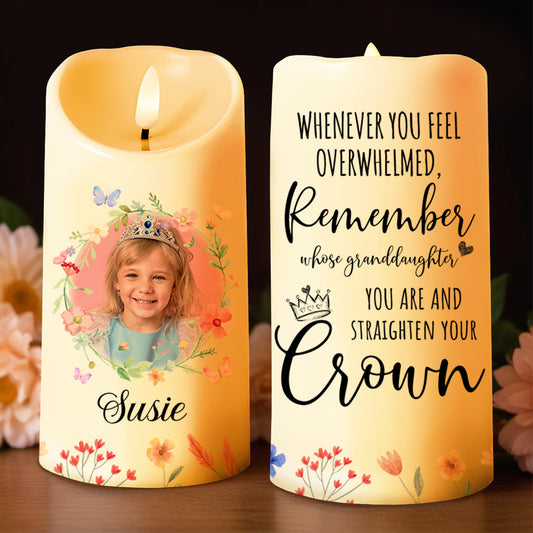 Straighten Your Crown, Floral Granddaughter Inspirational Quote