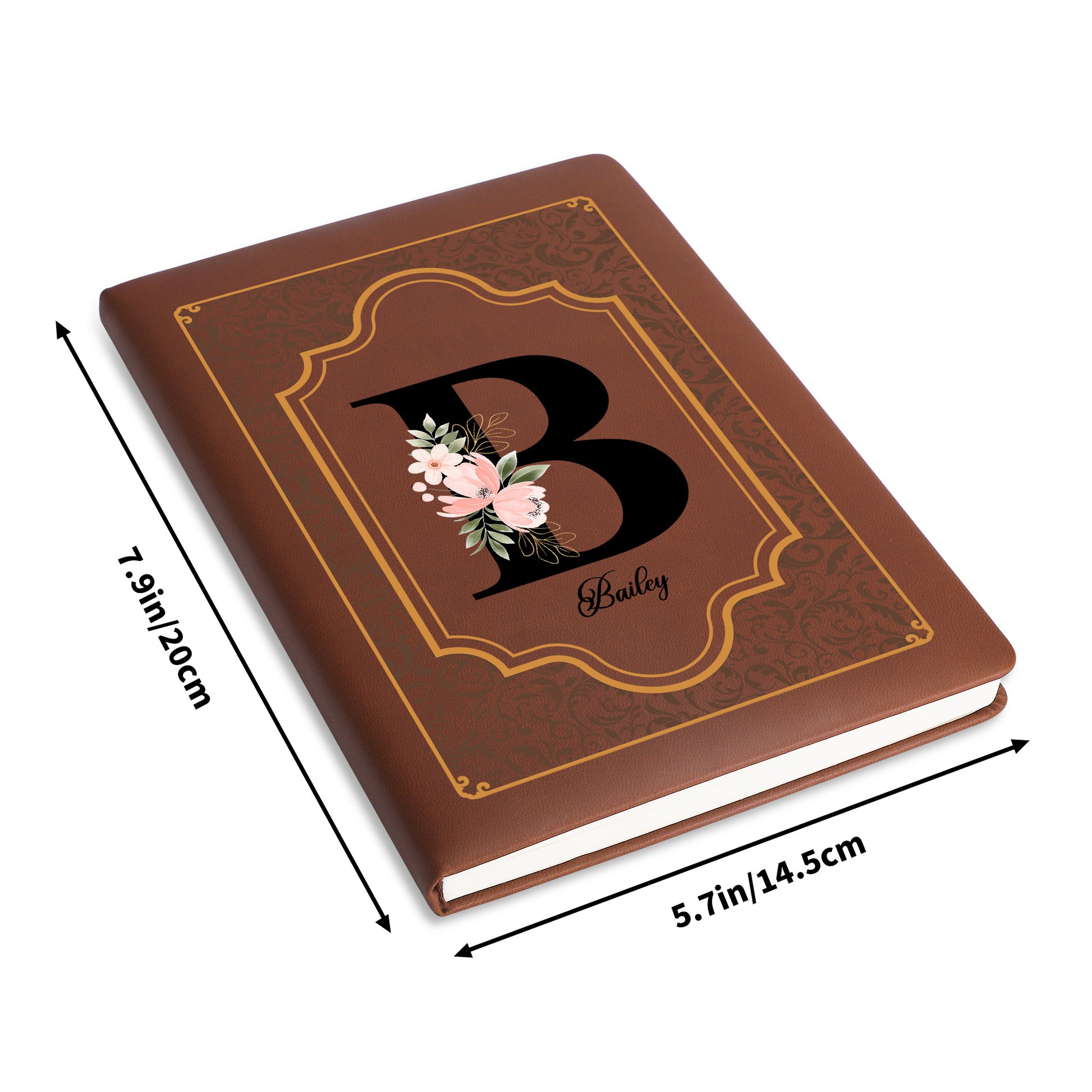 Believe In Your Dreams Floral Design Leather Journal