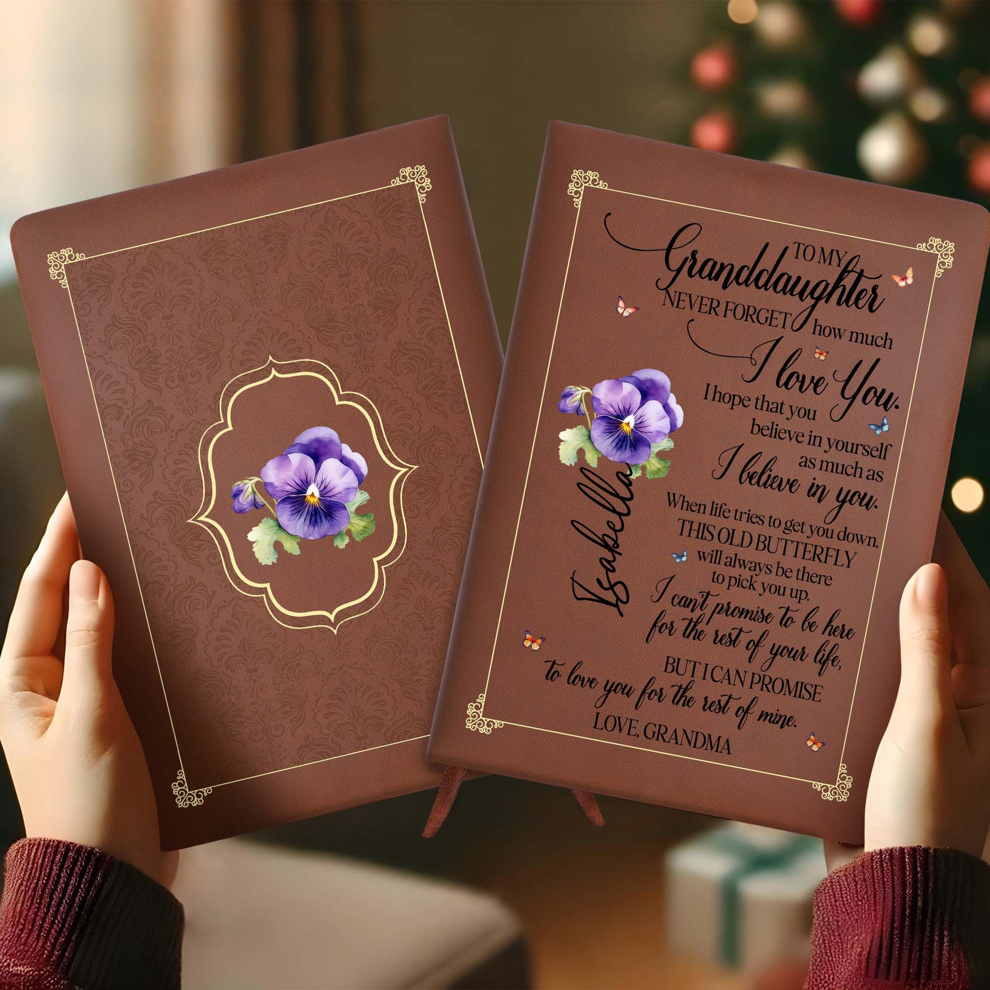 Love Promise From Grandma Featuring Flowers And Butterfly