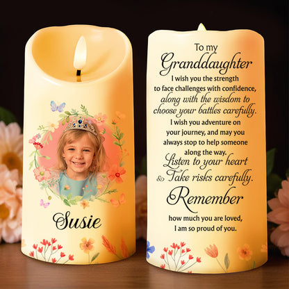 Listen To Your Heart, Flowers & Photo Frame Custom Candle