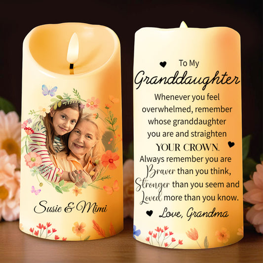 Granddaughter Crown Inspirational Quote With Grandmother And Flowers