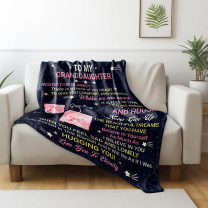 Grandmother's Hug And Eternal Love Themed Blanket With Stars