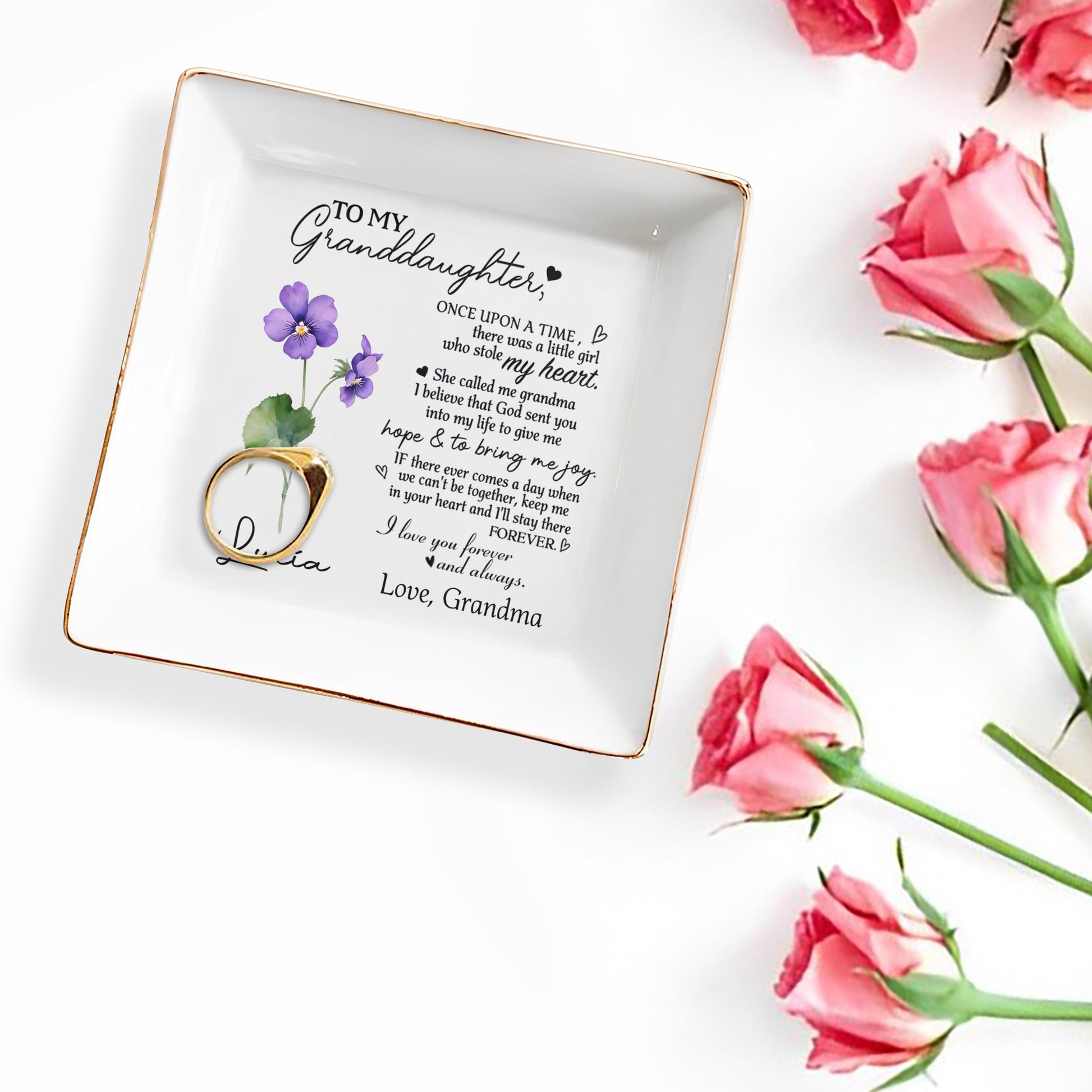 Granddaughter Stole My Heart Sentimental Quotes With Flowers