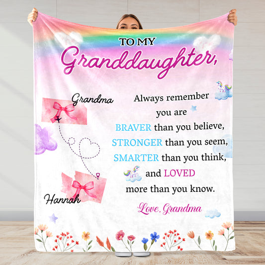 Braver Stronger Smarter Loved Inspirational Blanket