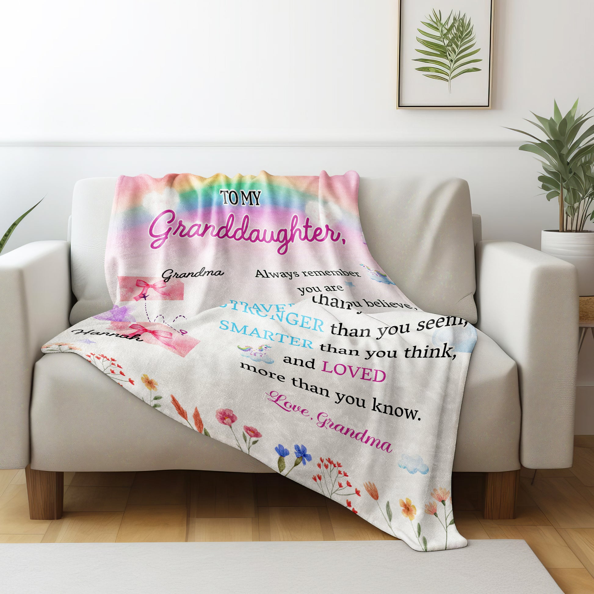 Braver Stronger Smarter Loved Inspirational Blanket