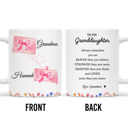 Braver, Stronger, Smarter, Loved Inspirational Quote With Bows And Hearts