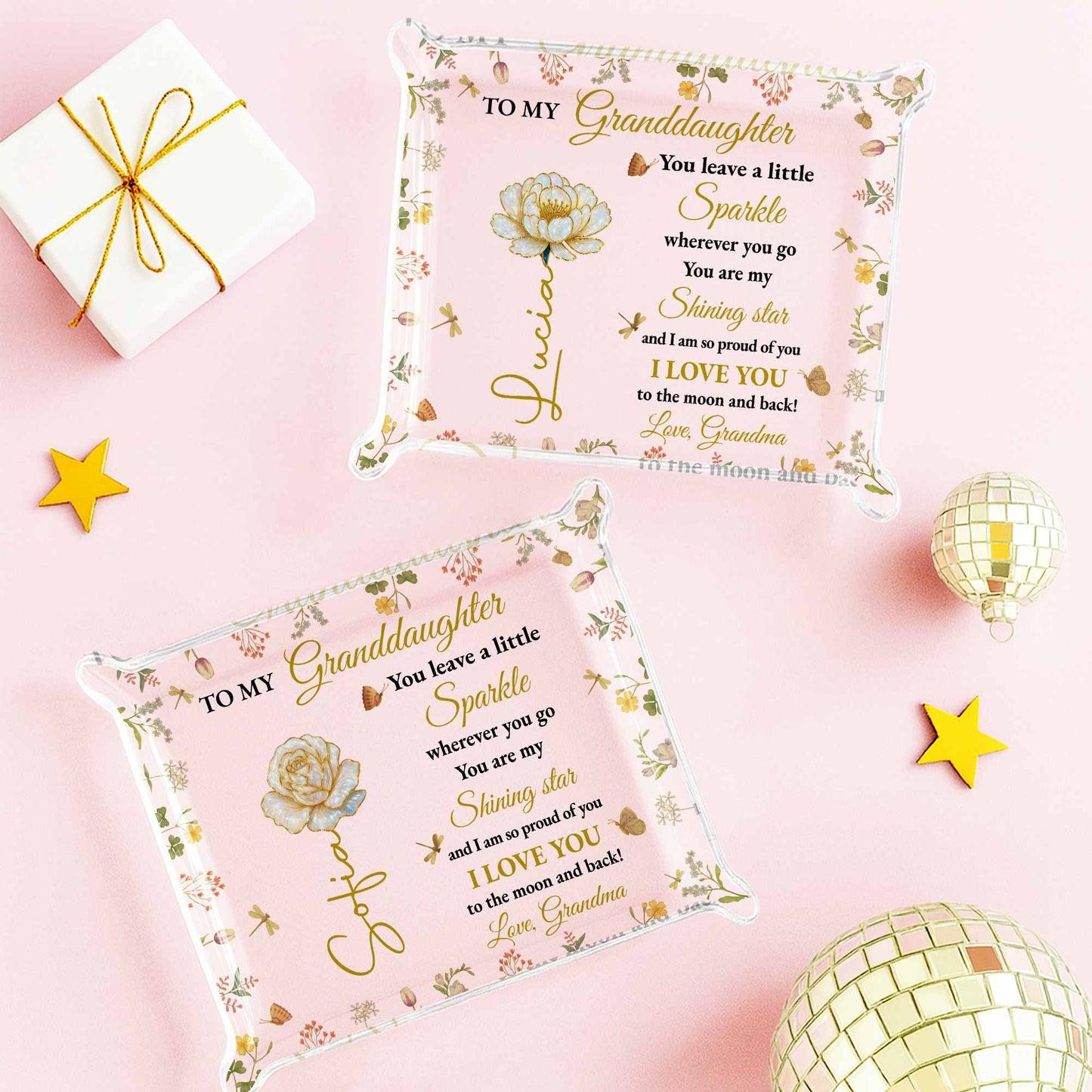 To My Granddaughter, You Leave A Little Sparkle, Flowers And Stars