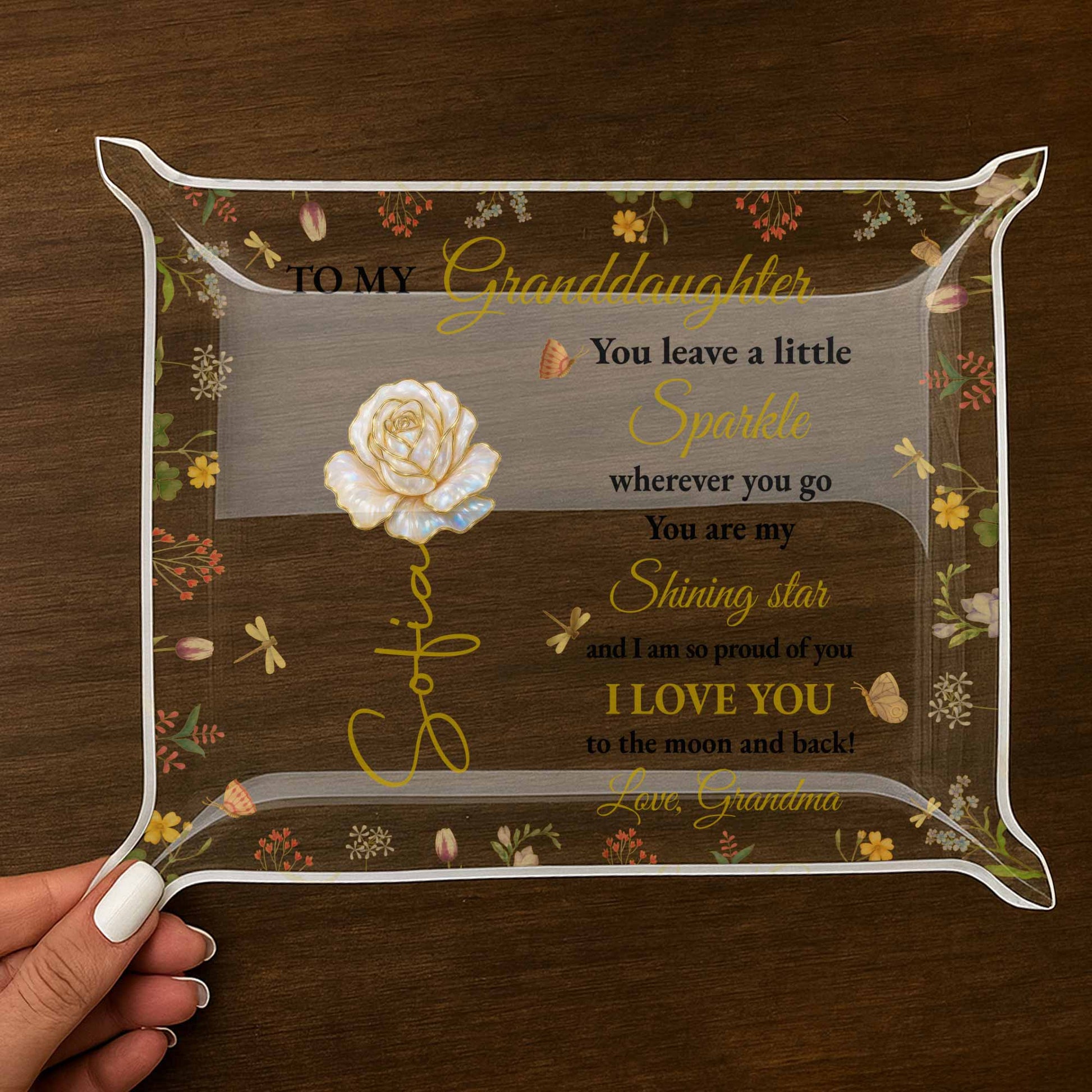 To My Granddaughter, You Leave A Little Sparkle, Flowers And Stars