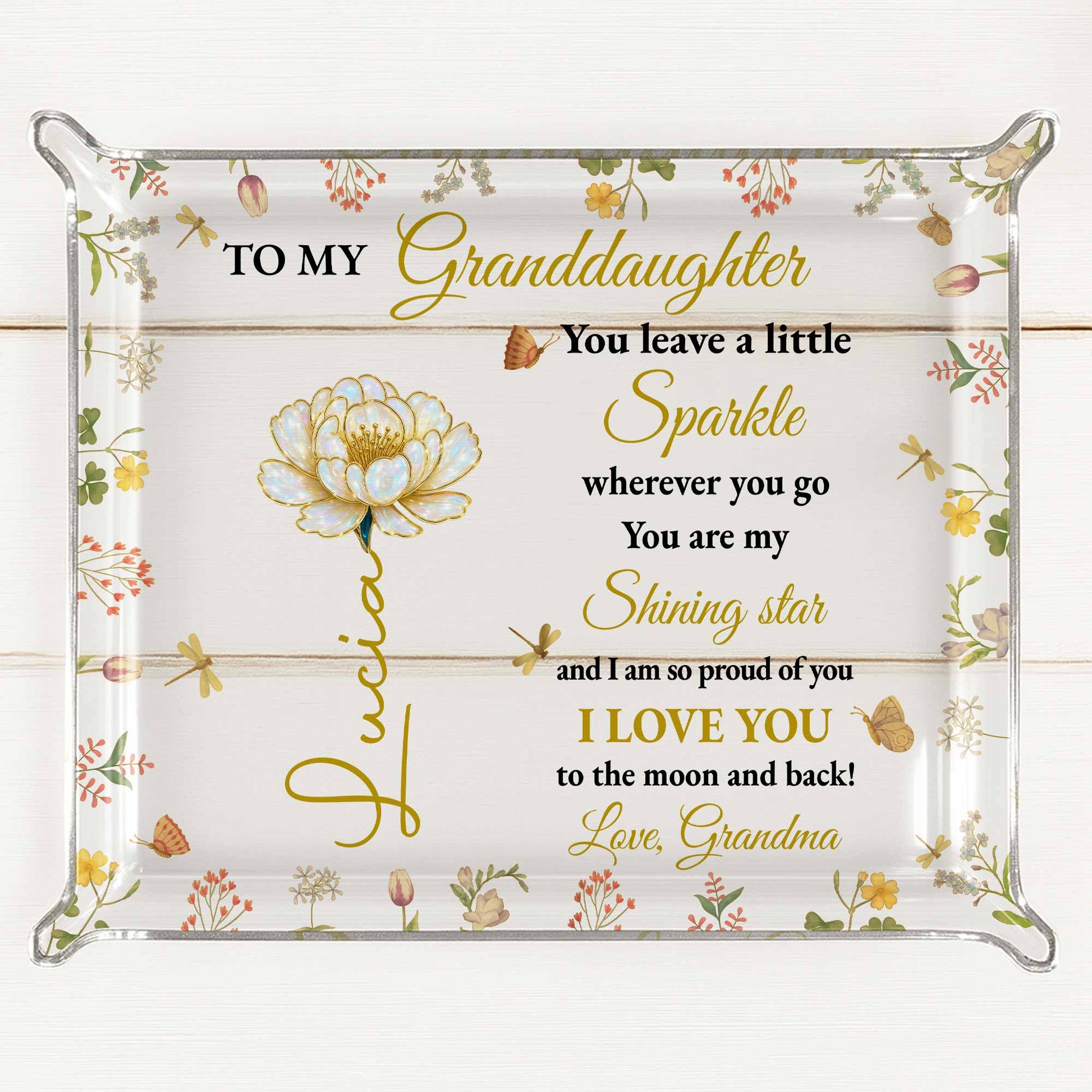 To My Granddaughter, You Leave A Little Sparkle, Flowers And Stars