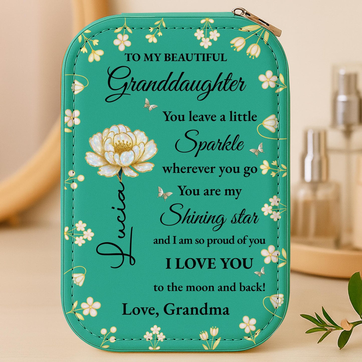 To My Beautiful Granddaughter, Flowers And Butterfly