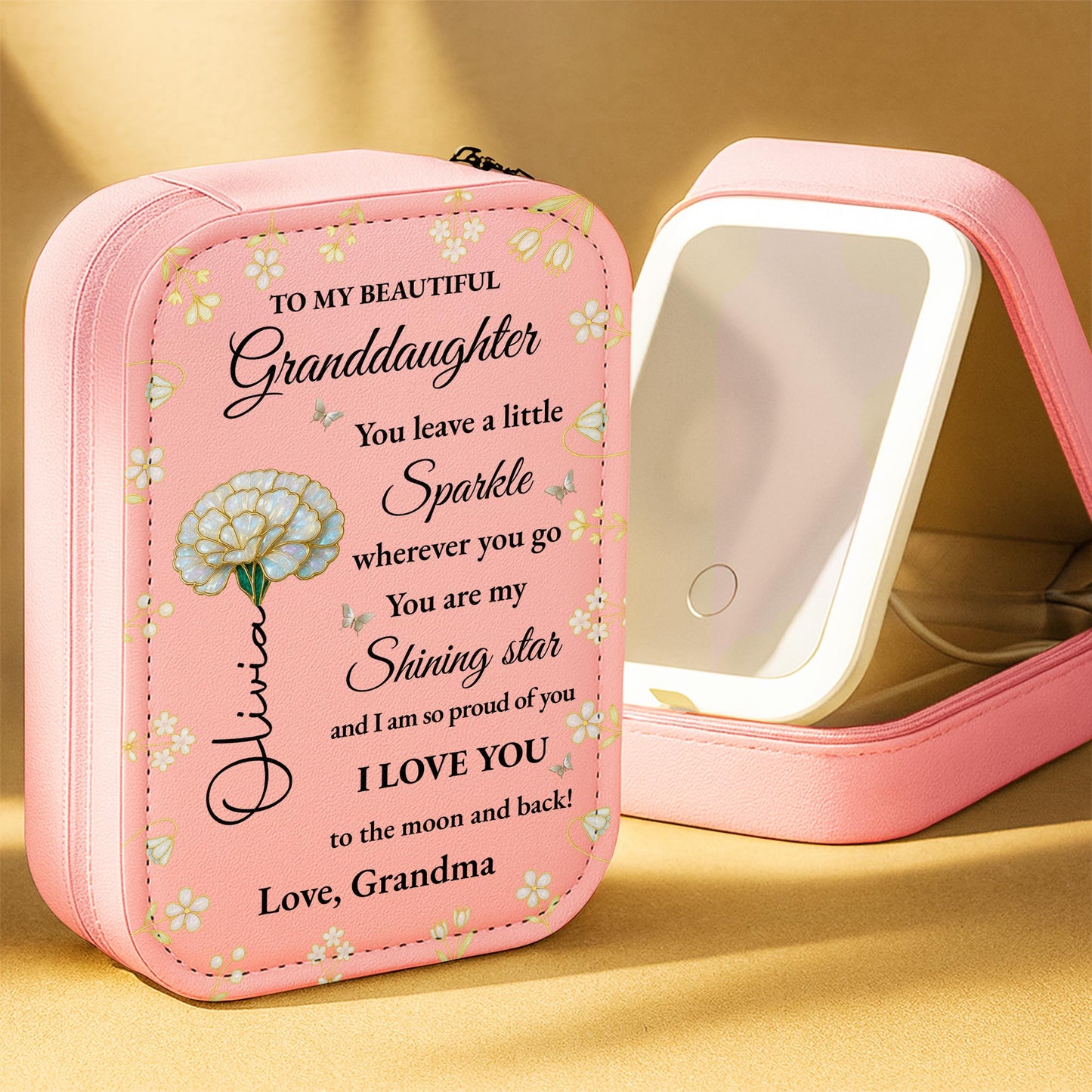 To My Beautiful Granddaughter, Flowers And Butterfly