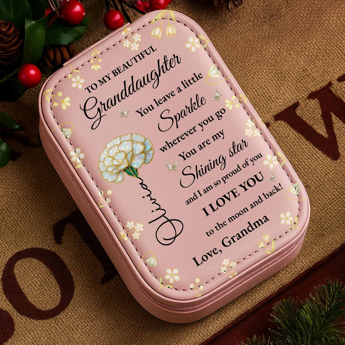 To My Beautiful Granddaughter, Flowers And Butterfly