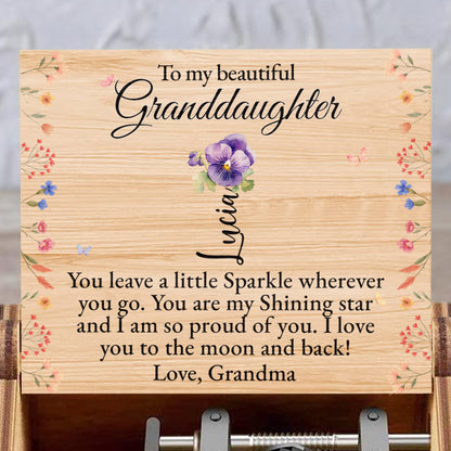 Shining Star Granddaughter Message With Flowers and Butterfly