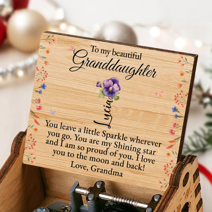 Shining Star Granddaughter Message With Flowers and Butterfly