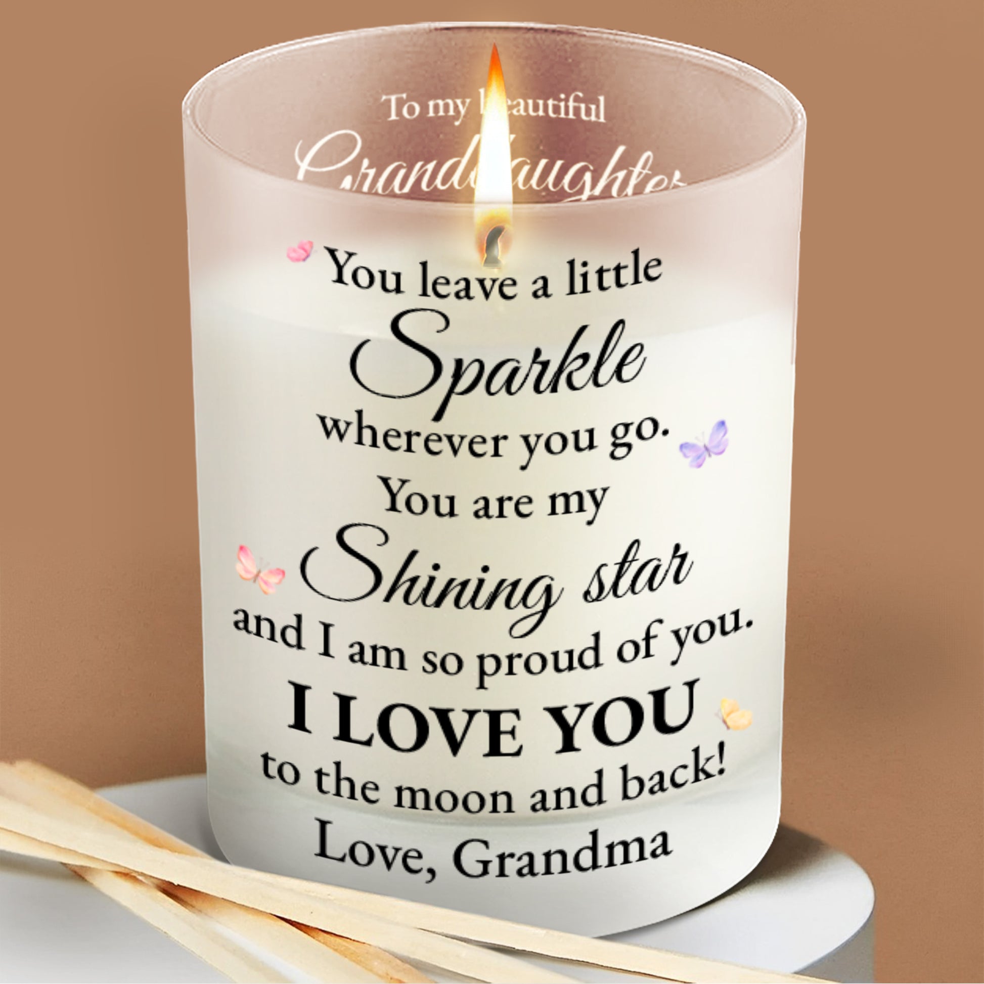 Sparkle And Shine Granddaughter Love Quote With Stars And Flowers