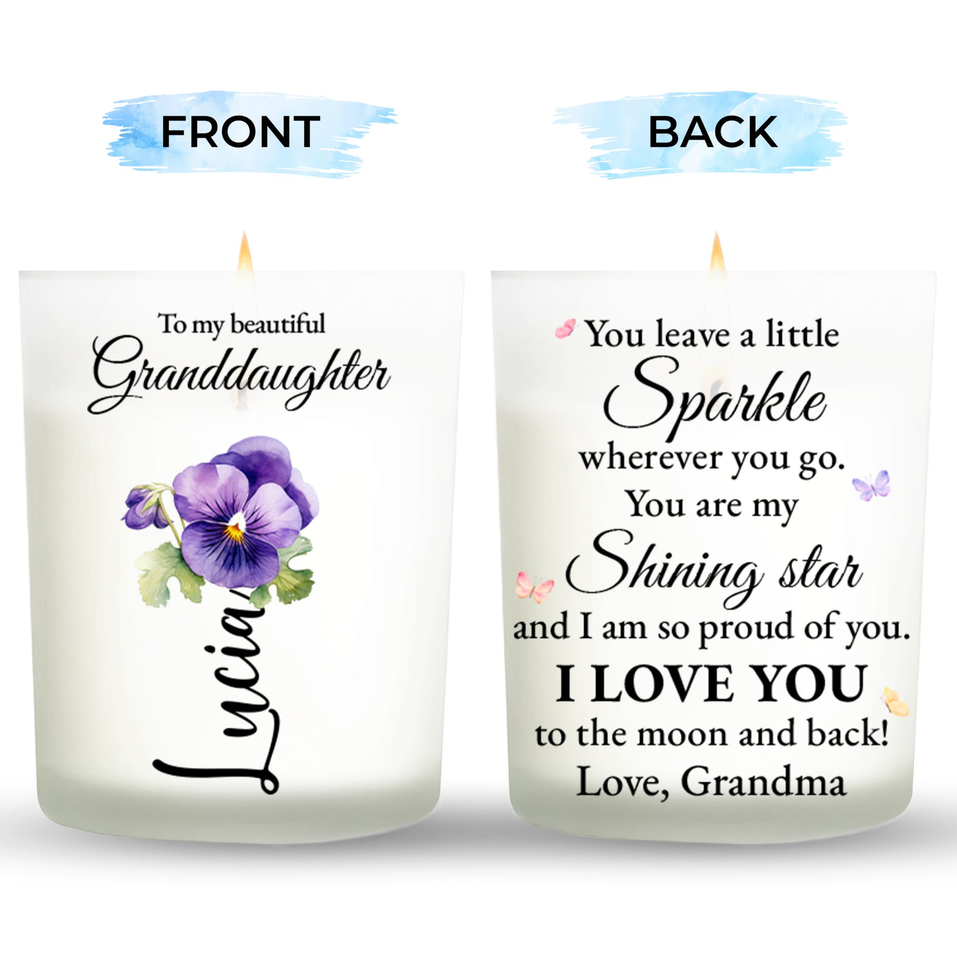 Sparkle And Shine Granddaughter Love Quote With Stars And Flowers