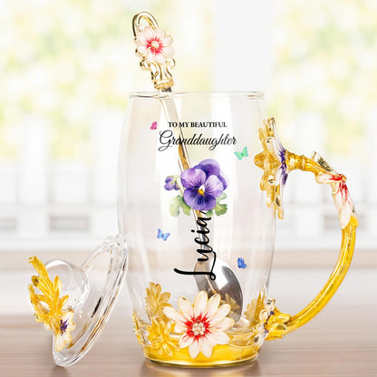 To My Beautiful Granddaughter Love You, Flowers and Butterfly