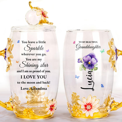 To My Beautiful Granddaughter Love You, Flowers and Butterfly