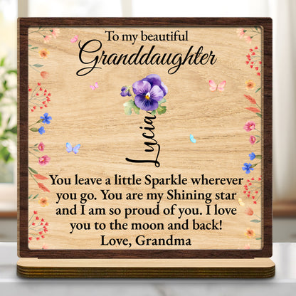 To My Beautiful Granddaughter, Flowers and Butterflies Plaque