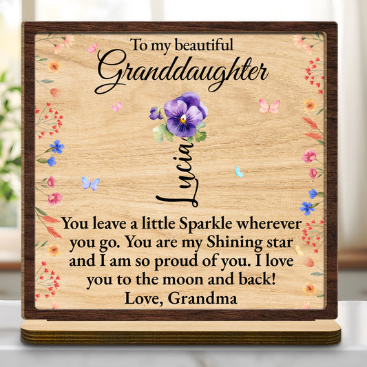 To My Beautiful Granddaughter, Flowers and Butterflies Plaque