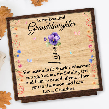 To My Beautiful Granddaughter, Flowers and Butterflies Plaque
