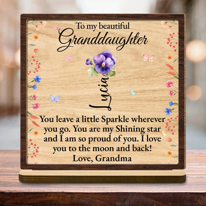 To My Beautiful Granddaughter, Flowers and Butterflies Plaque