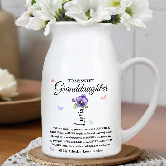To My Sweet Granddaughter Love and Encouragement Ceramic Vase