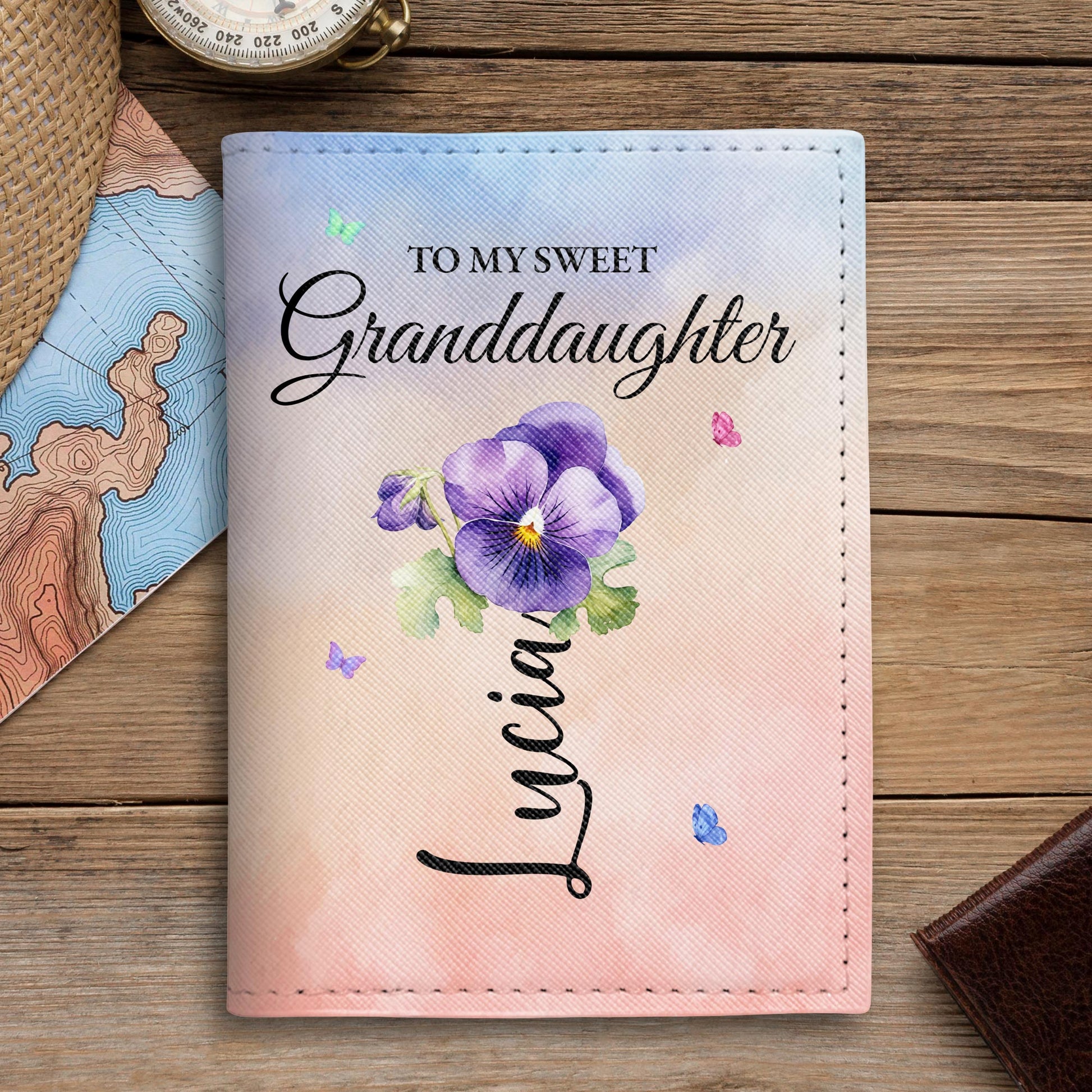 To My Sweet Granddaughter With Flowers And Butterflies