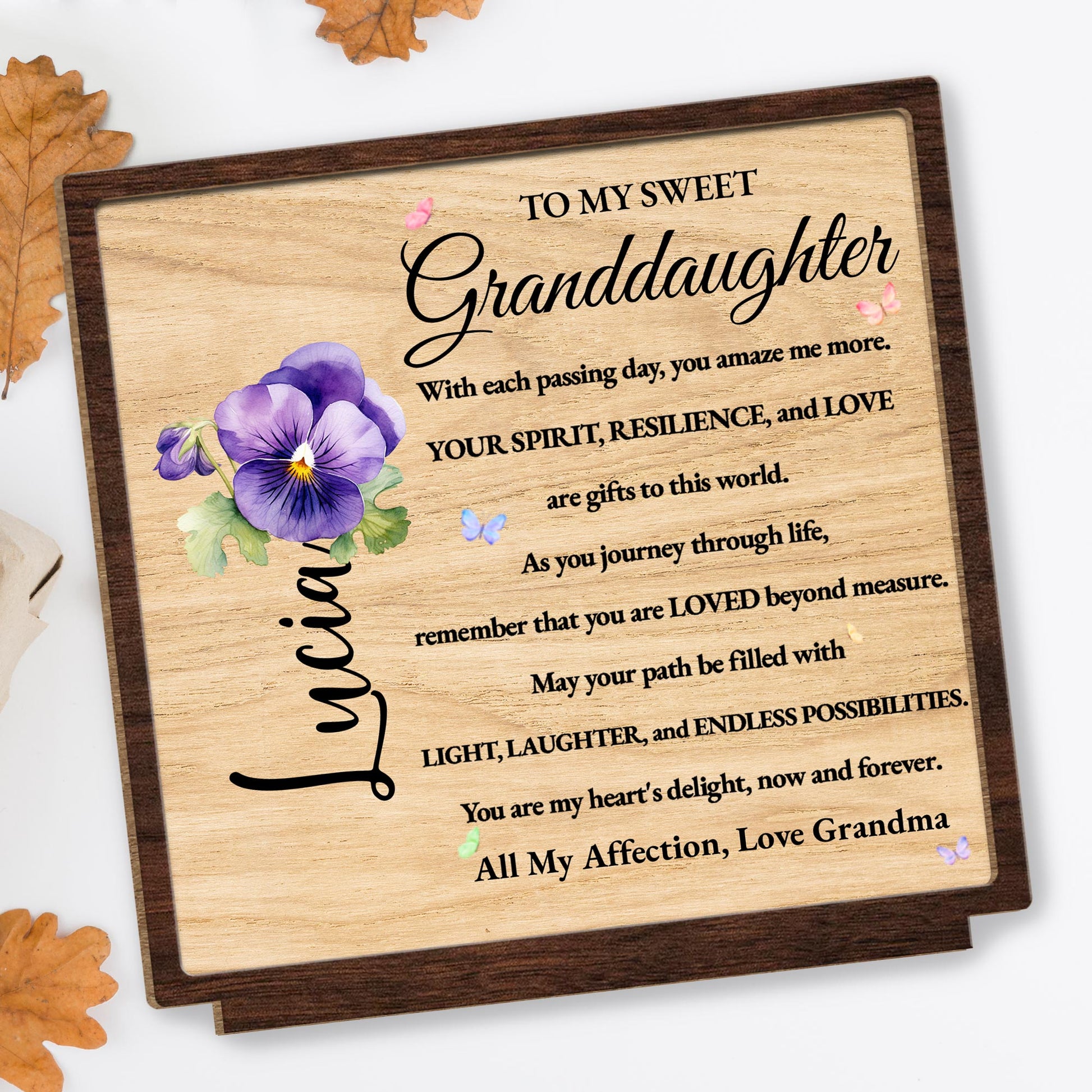 Sweet Granddaughter Endless Possibilities With Flowers And Butterflies