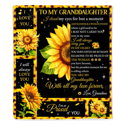 To My Granddaughter Sunflowers Design
