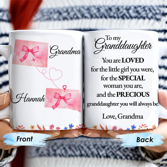Loved Little Girl To Precious Granddaughter Heart and Bow Design