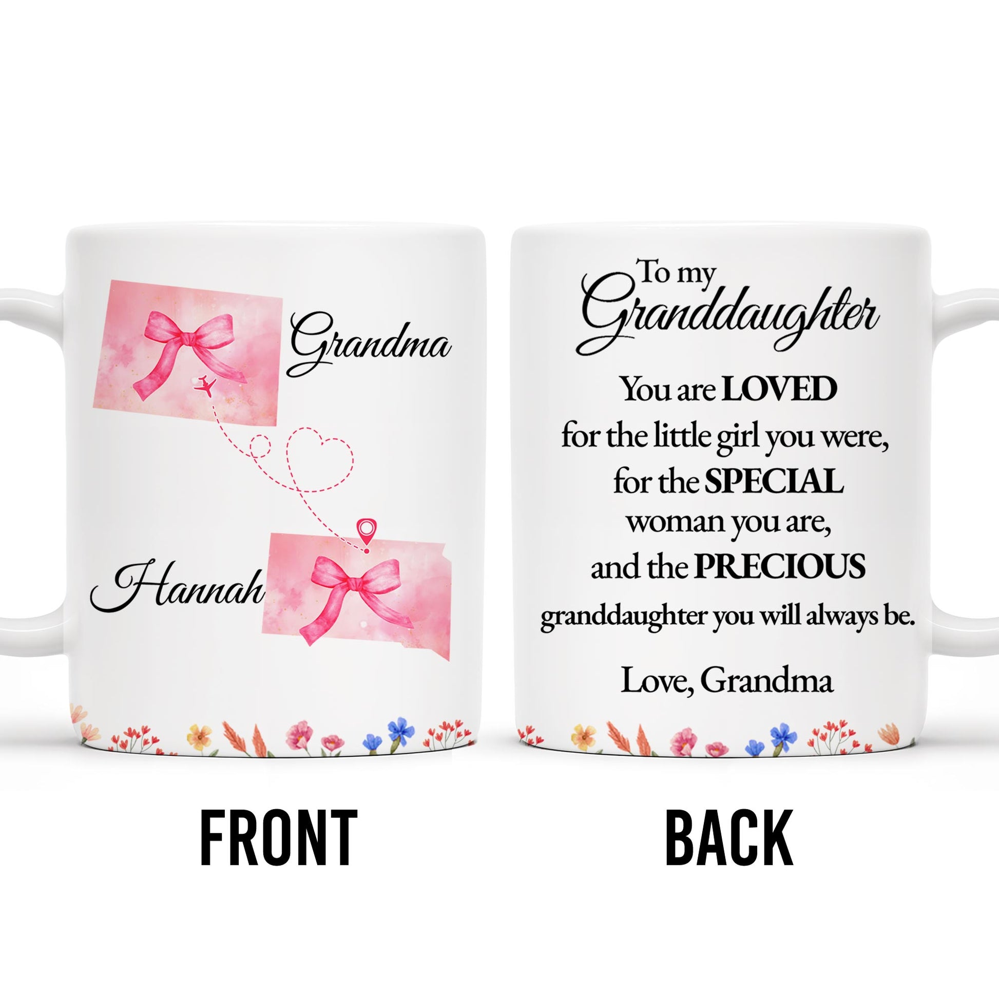 Loved Little Girl To Precious Granddaughter Heart and Bow Design