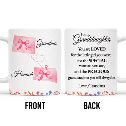 Loved Little Girl To Precious Granddaughter Heart and Bow Design