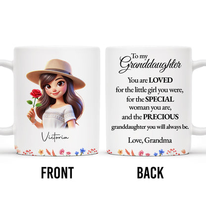 Loved Special Precious Granddaughter, Flowers & Hat Design