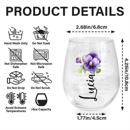 Love And Support For Granddaughter With Pansy Flower Design