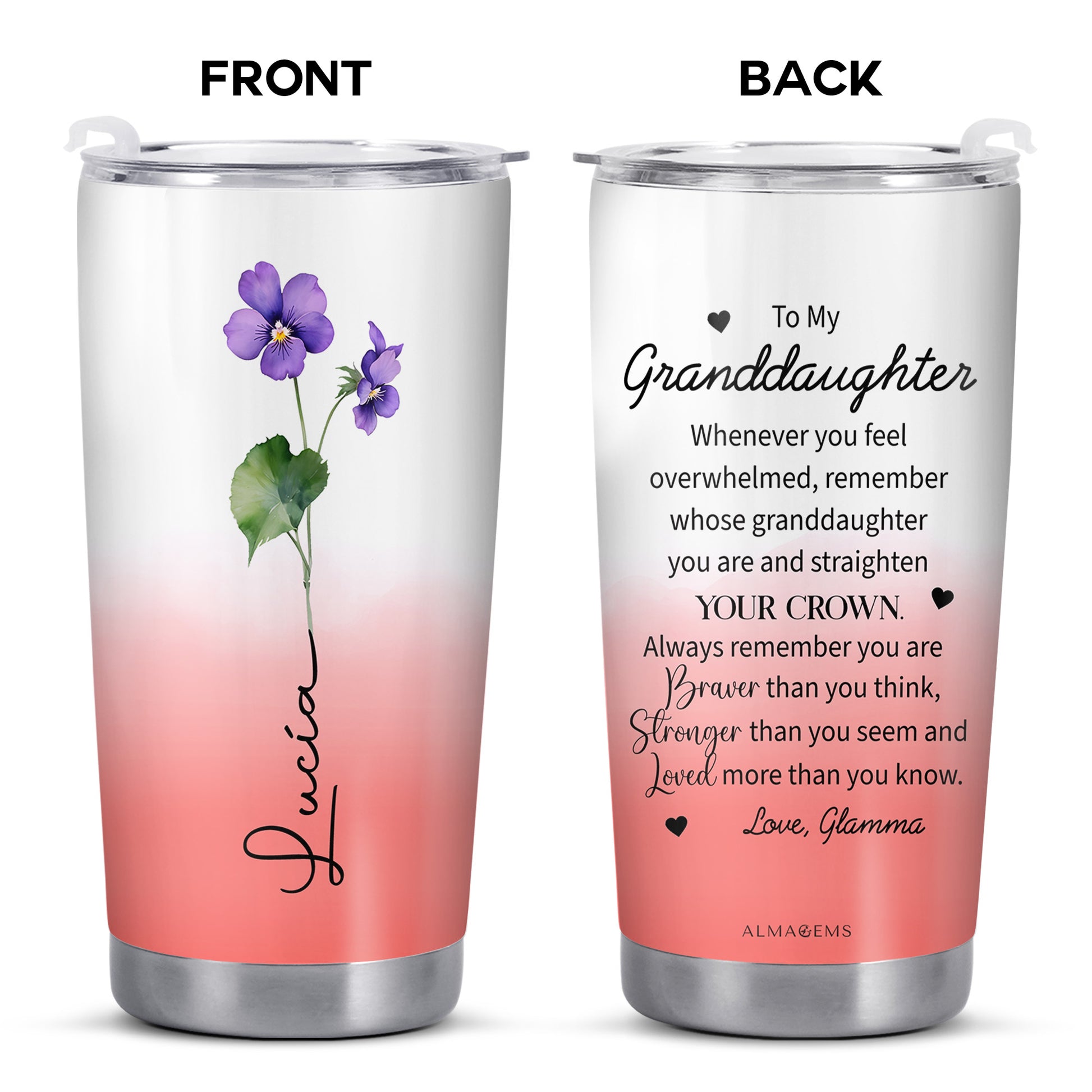 Braver, Stronger, Loved Inspirational Message For Granddaughters