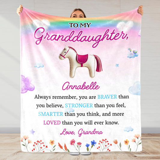 Braver Stronger Smarter Loved Rainbow Horse Design