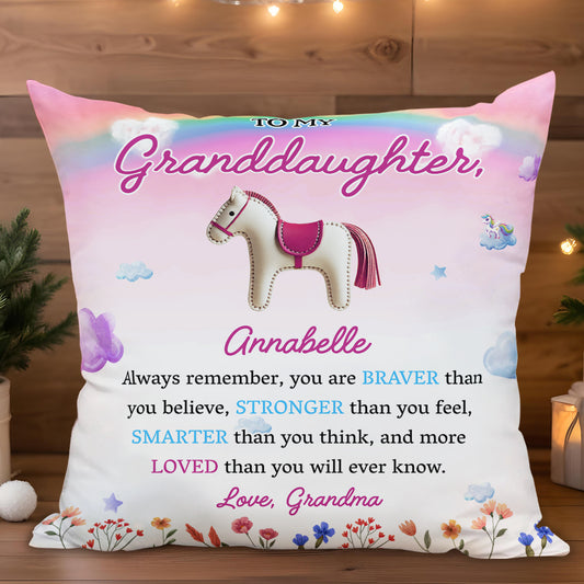 Braver Stronger Smarter Loved Inspirational Message With Horse And Flowers