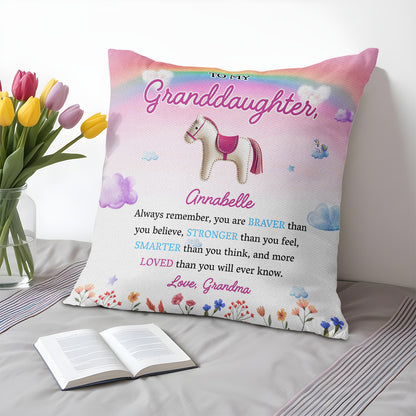 Braver Stronger Smarter Loved Inspirational Message With Horse And Flowers