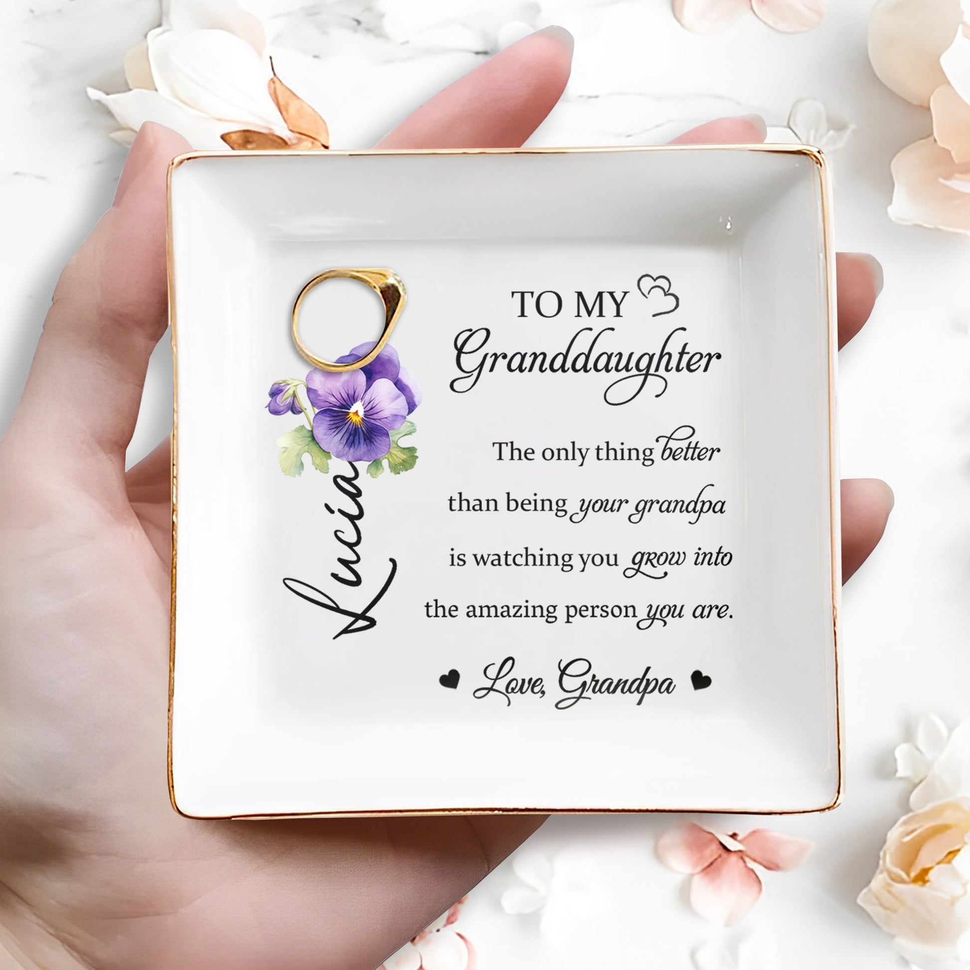To My Granddaughter Watch You Grow Into Amazing Person Flower Design