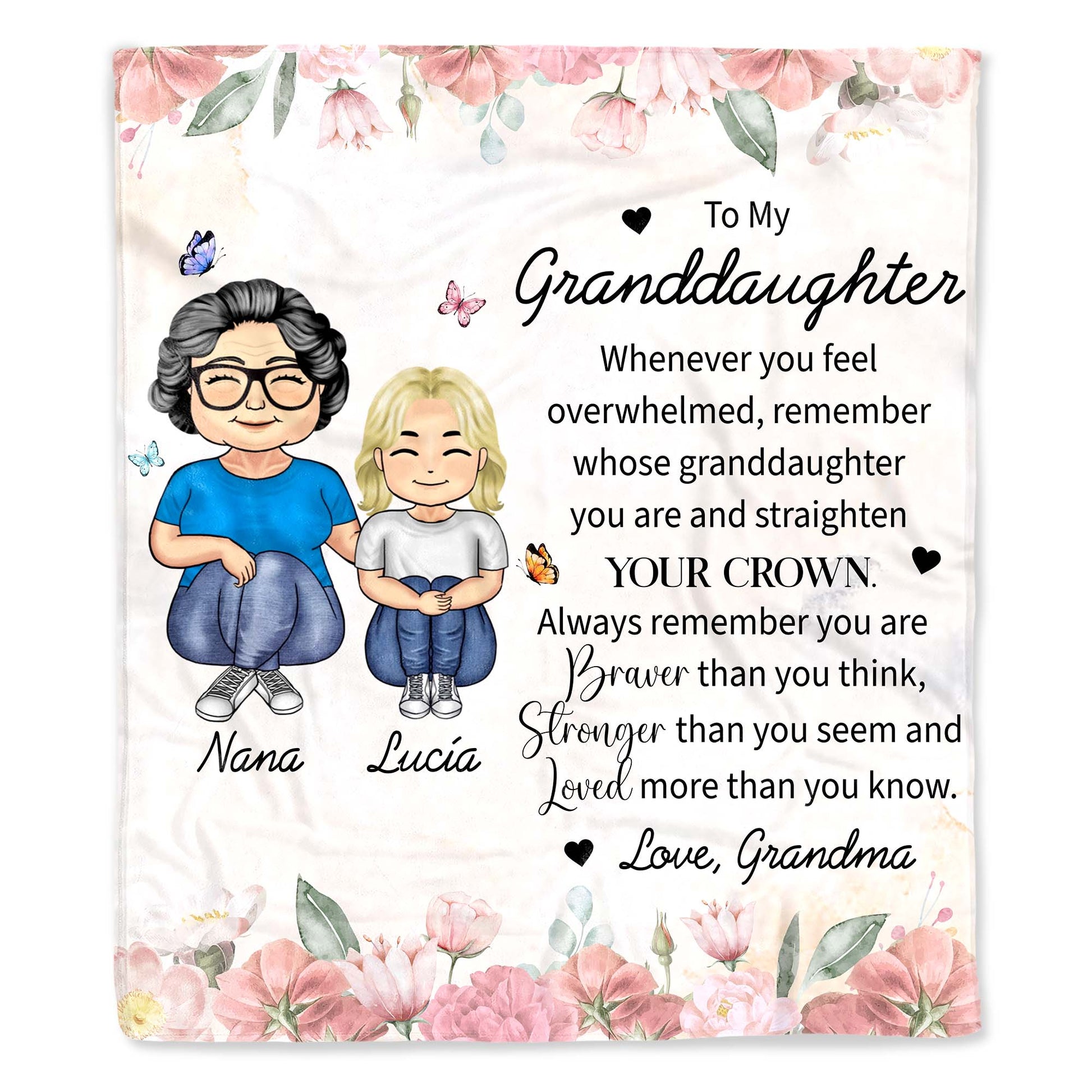 Braver Stronger Loved More Inspirational Quote For Granddaughter