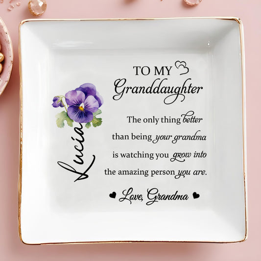 To My Granddaughter Love Grandma Flower Design