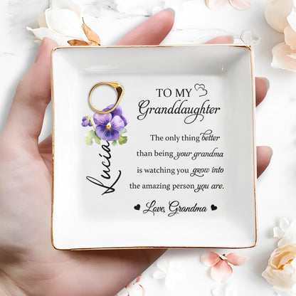 To My Granddaughter Love Grandma Flower Design